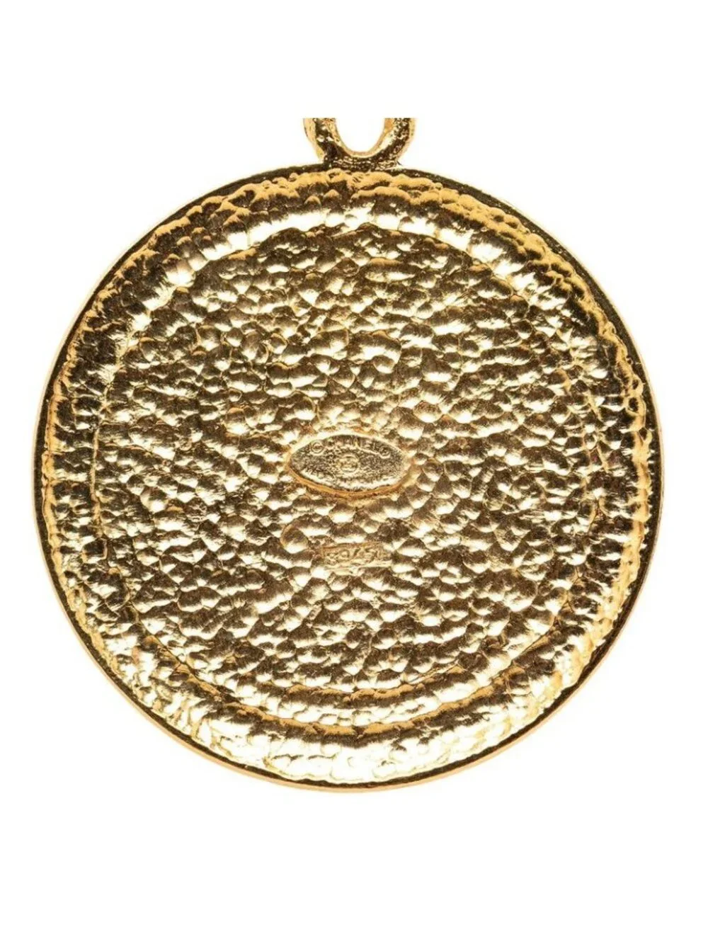 Chanel CC Logo Palm Tree Lion Medal Chain Pendant Gold Plated